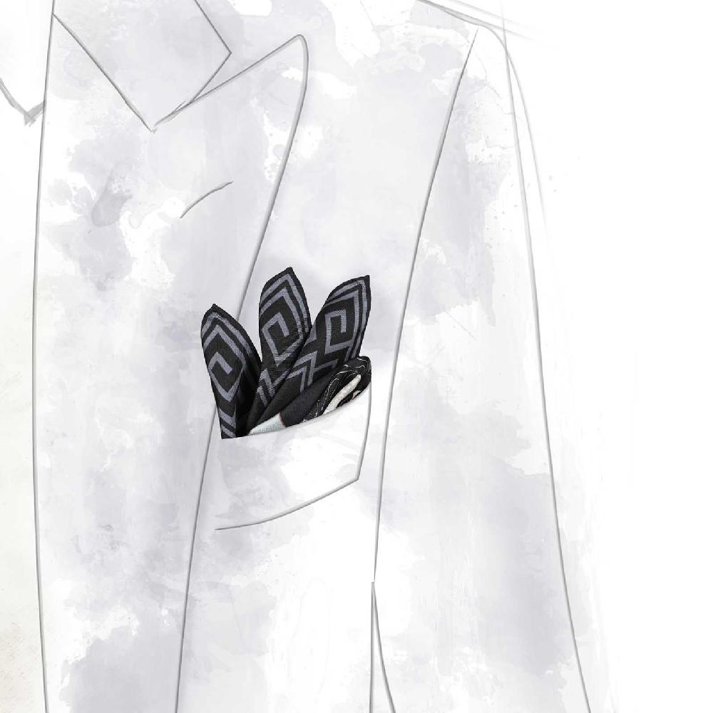 Rubinacci Pochette Artemide E Apollo Grigio