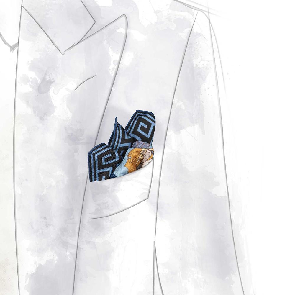 Rubinacci Pochette Artemide E Apollo Indaco