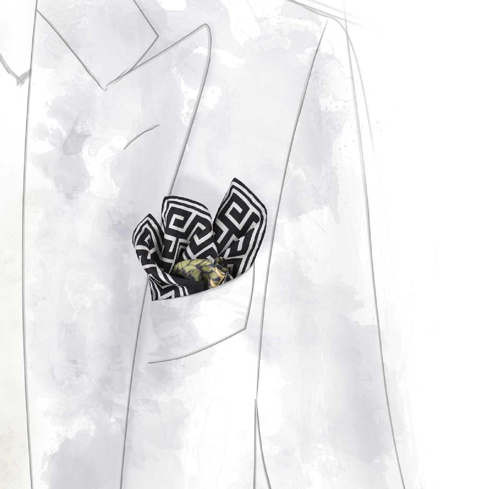 Rubinacci Pochette Artemide E Apollo Nero