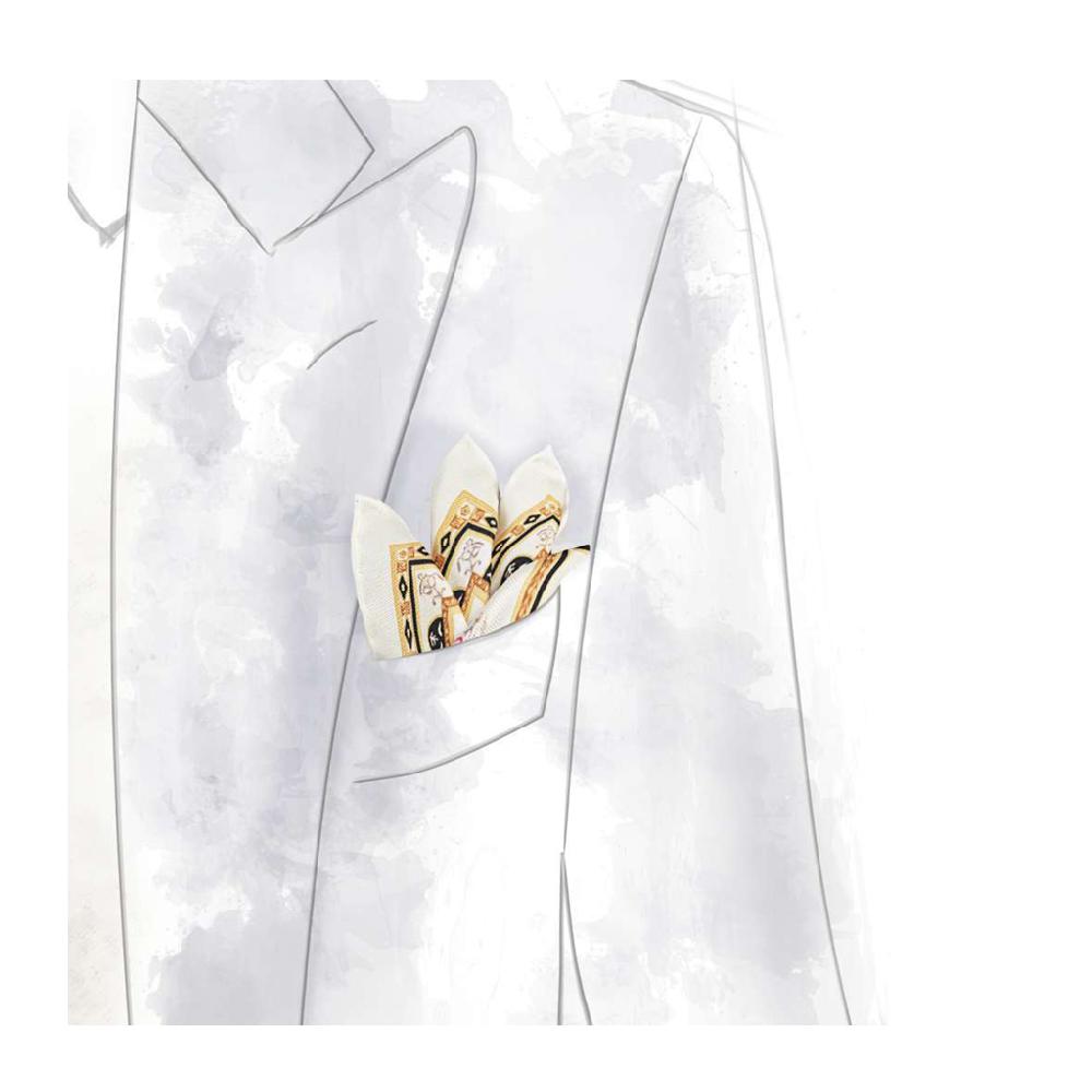 Rubinacci Pochette Domus Crema