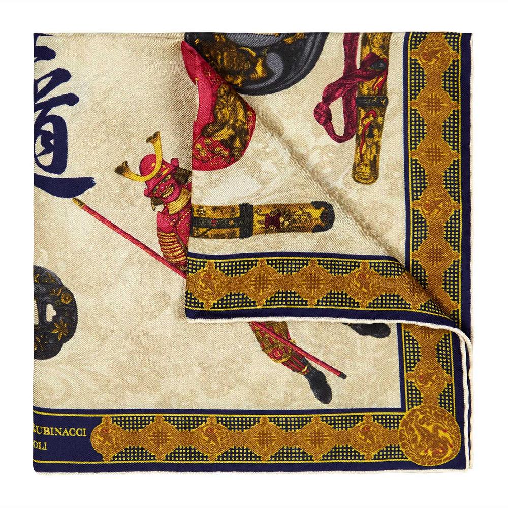 Rubinacci Pochette Samurai Blu Navy