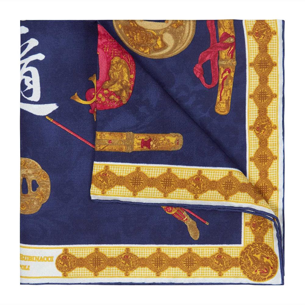 Rubinacci Pochette Samurai Blu Notte