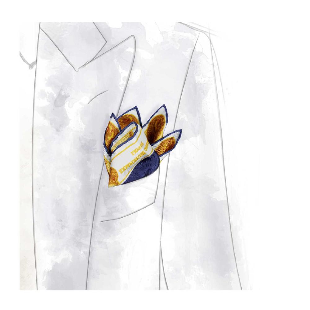 Rubinacci Pochette Samurai Blu Notte