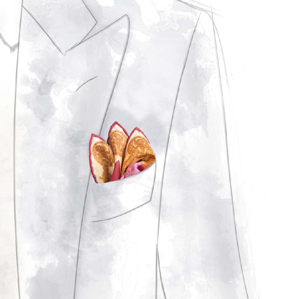 Rubinacci Pochette Samurai Bordeaux