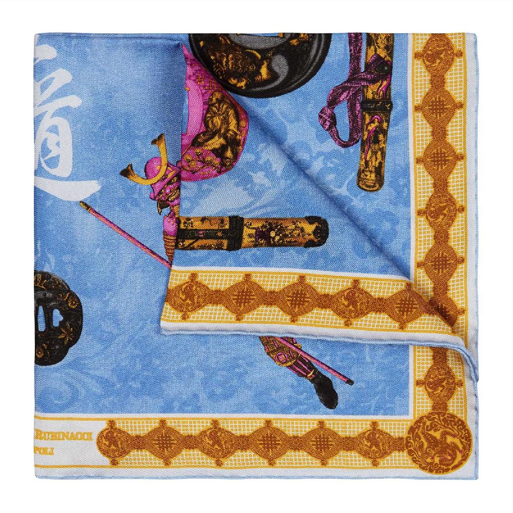 Rubinacci Pochette Samurai Celeste