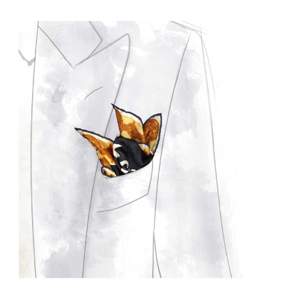 Rubinacci Pochette Samurai Nero