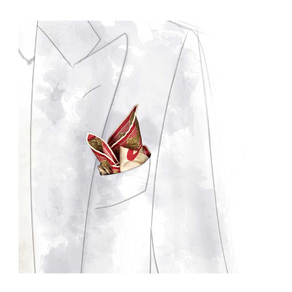 Rubinacci Pochette Samurai Rosso