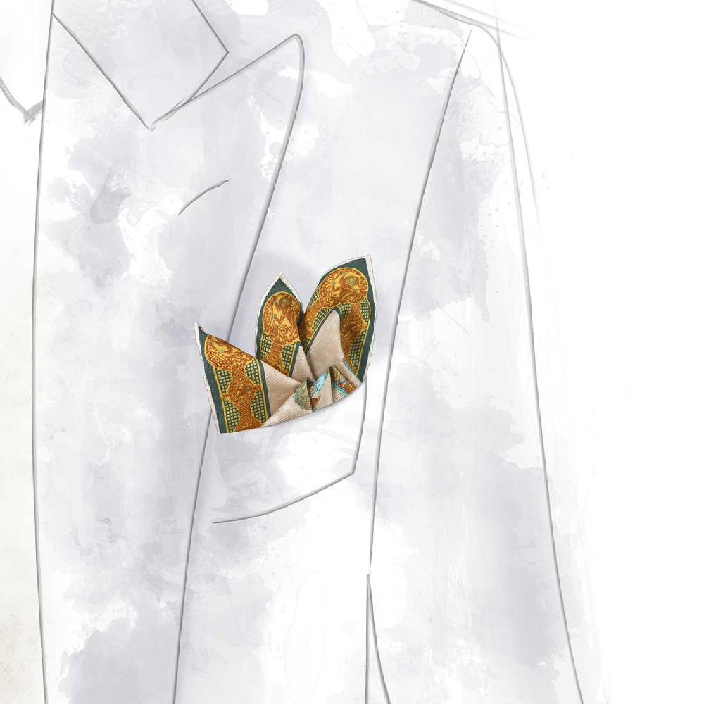 Rubinacci Pochette Samurai Verde