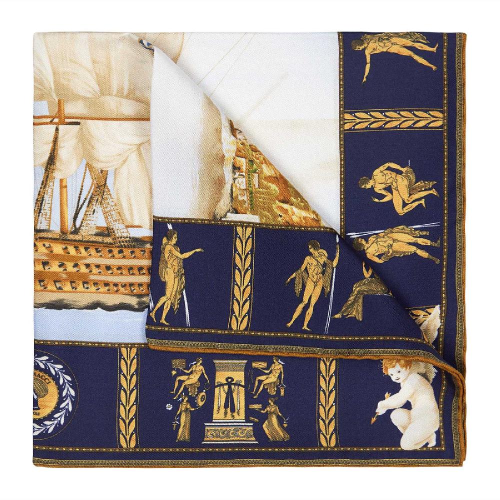 Rubinacci Pochette Victory Navy Blu