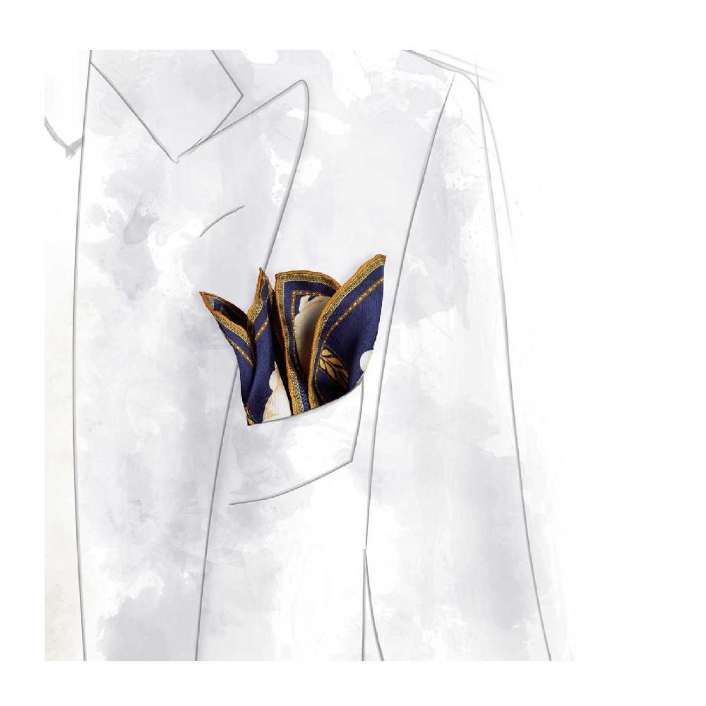 Rubinacci Pochette Victory Navy Blu