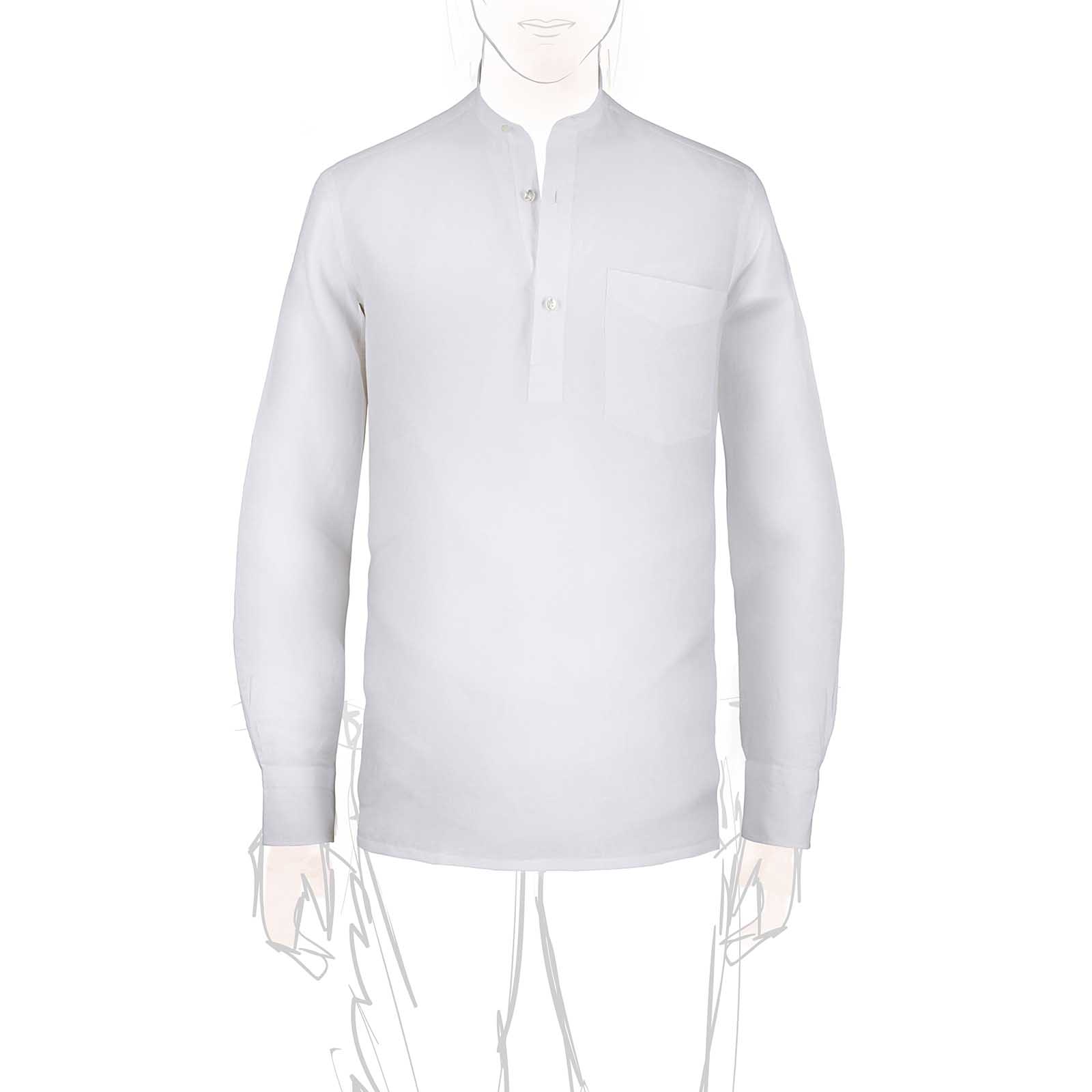 Rubinacci Polo guru in lino bianco