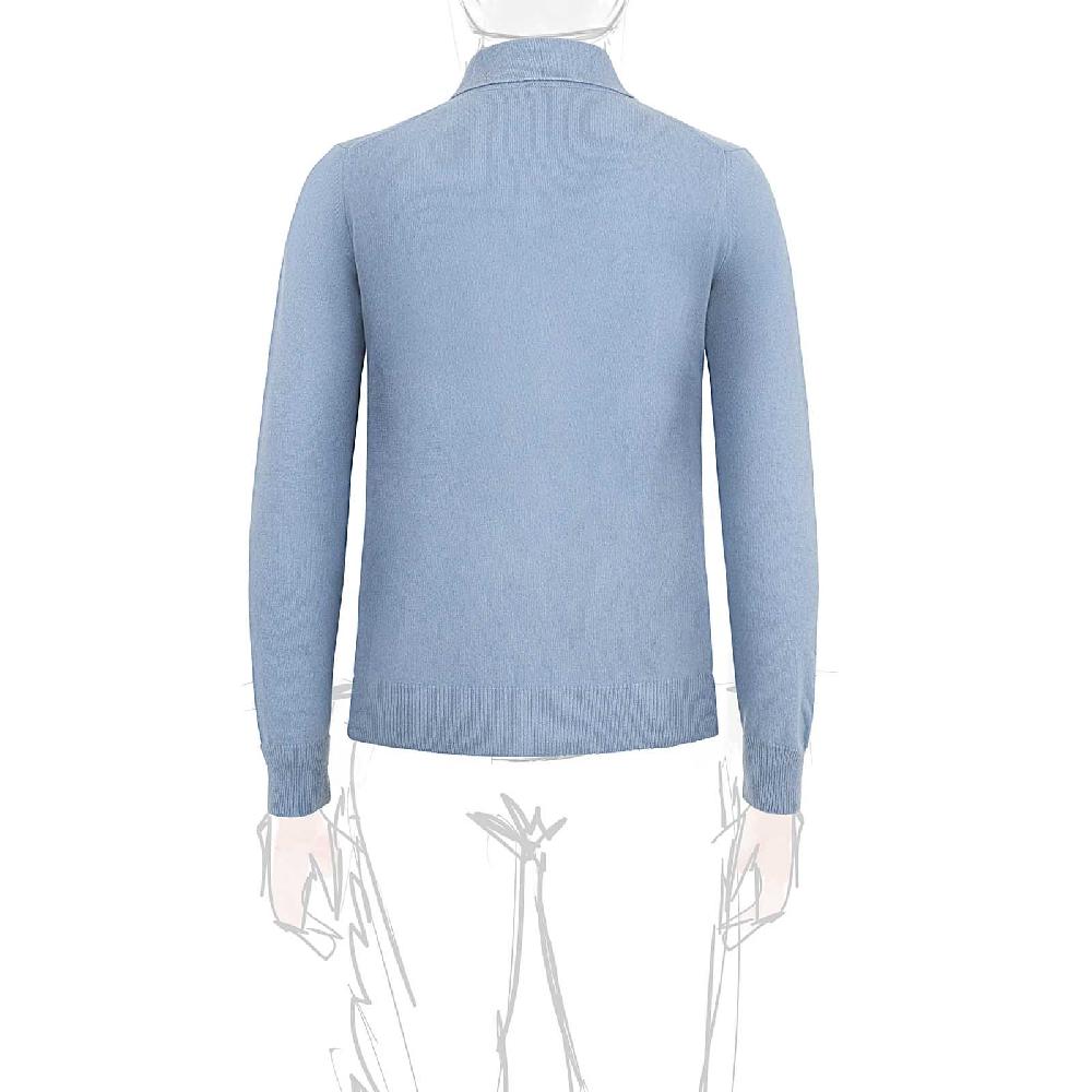 Rubinacci Polo In Cashmere Azzurro Polvere
