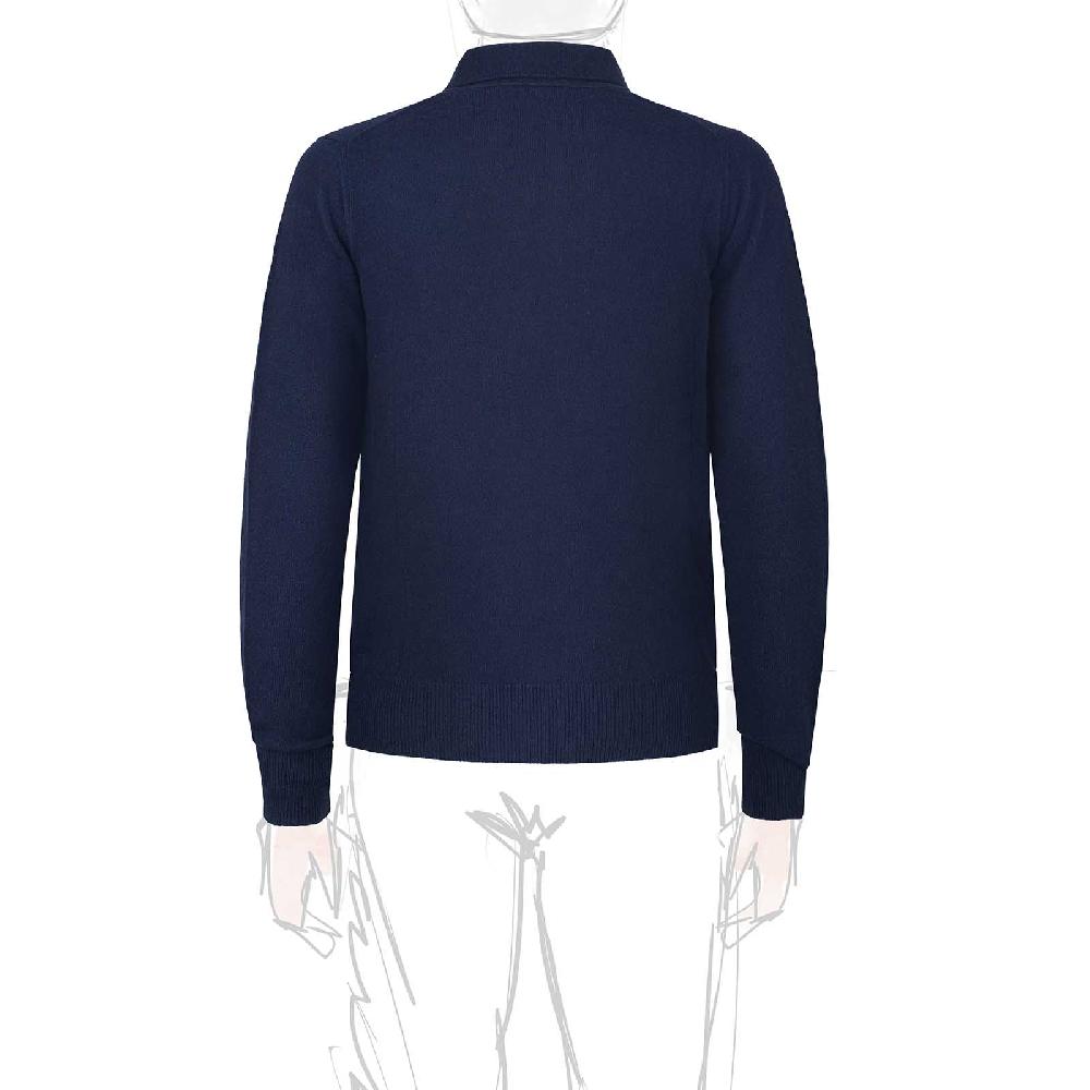 Rubinacci Polo In Cashmere Blu