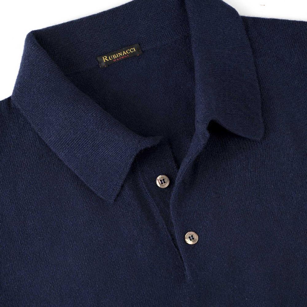Rubinacci Polo In Cashmere Blu