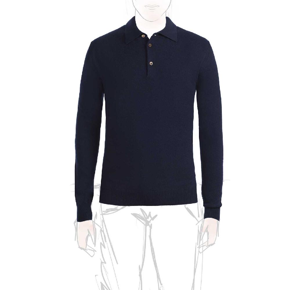 Rubinacci Polo in cashmere blu navy
