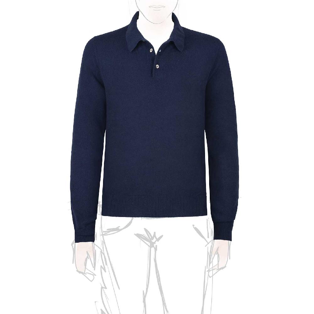 Rubinacci Polo in cashmere blu