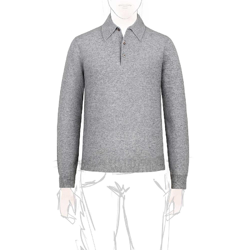 Rubinacci Polo in cashmere grigio