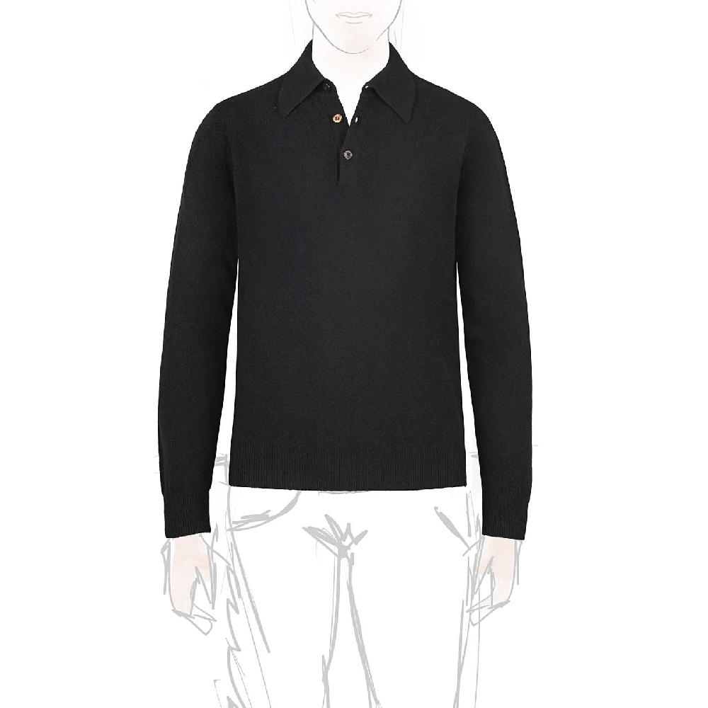 Rubinacci Polo in cashmere nero