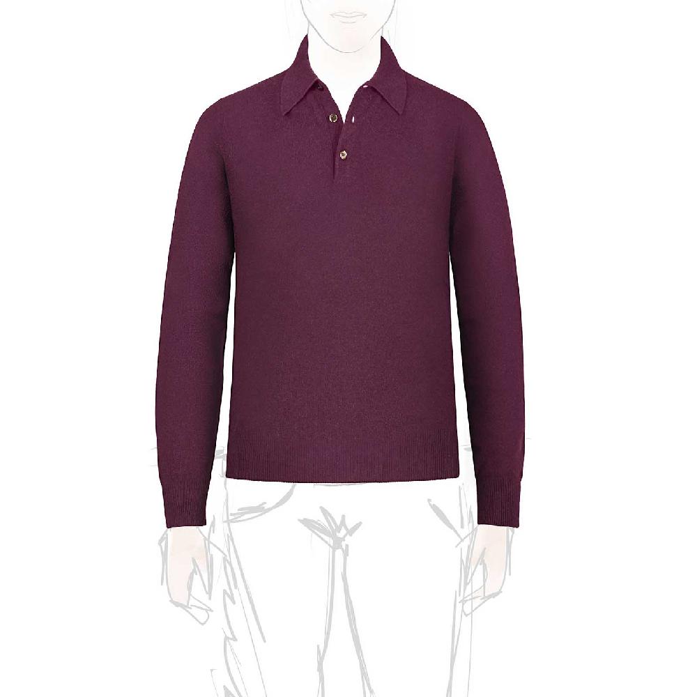 Rubinacci Polo in cashmere vino