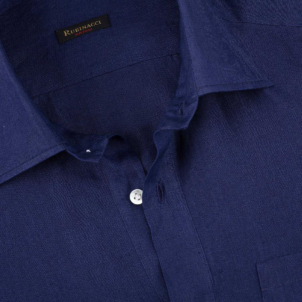 Rubinacci Polo In Lino Bluette