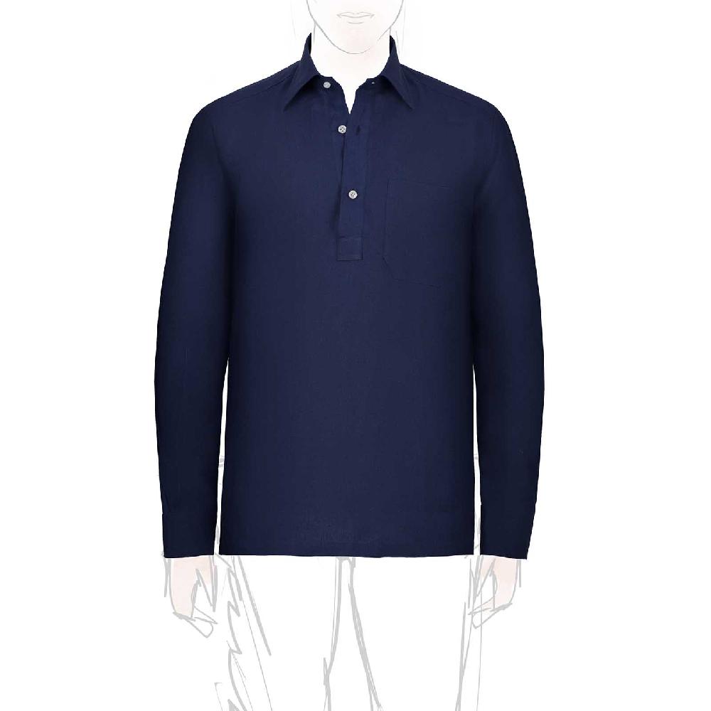 Rubinacci Polo in lino bluette