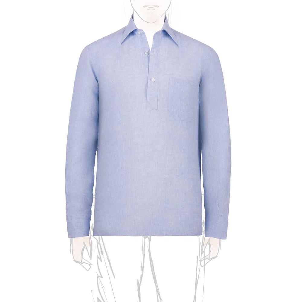 Rubinacci Polo in lino cielo