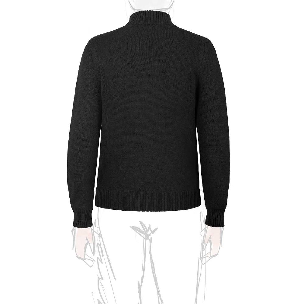 Rubinacci Pull Mezza Zip In Cashmere Nero