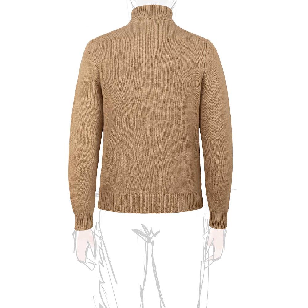 Rubinacci Pull Mezza Zip In Cashmere Rhum