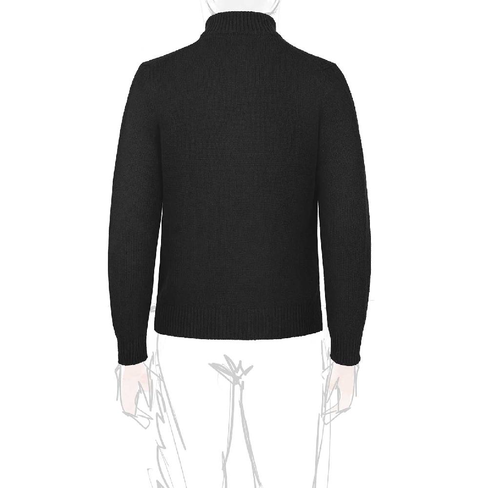 Rubinacci Pull Zip In Cashmere Nero