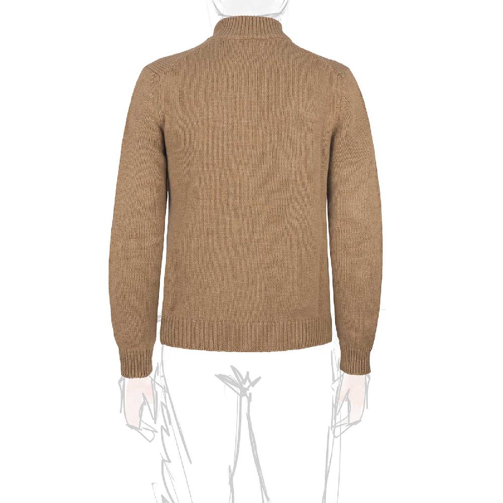 Rubinacci Pull Zip In Cashmere Rhum