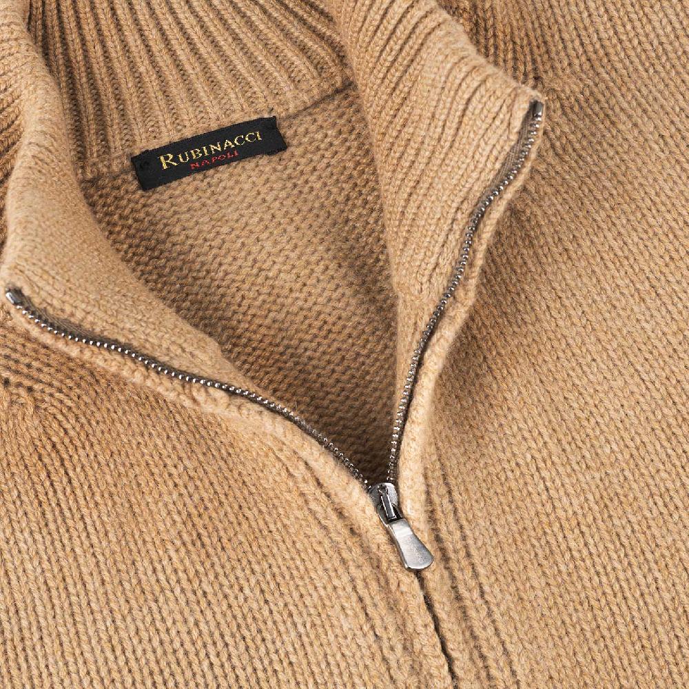 Rubinacci Pull Zip In Cashmere Rhum