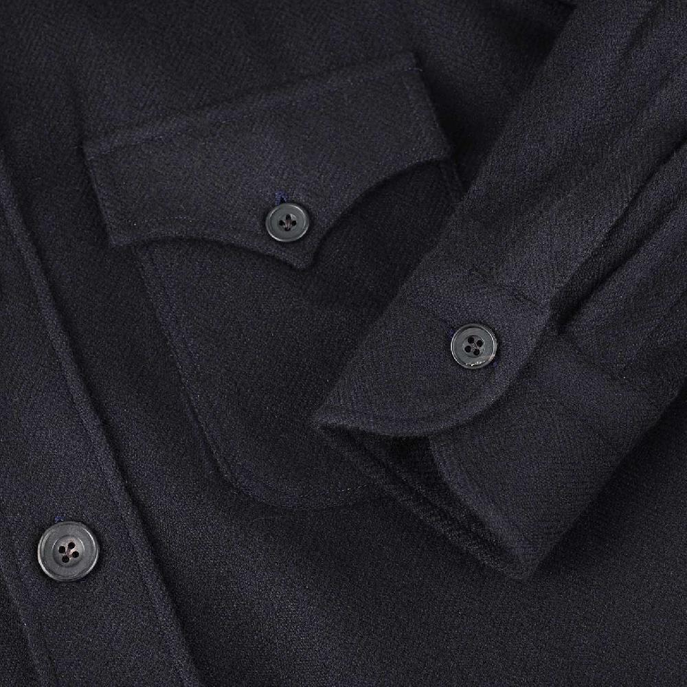 Rubinacci Sahariana In Cashmere Spigato Blu