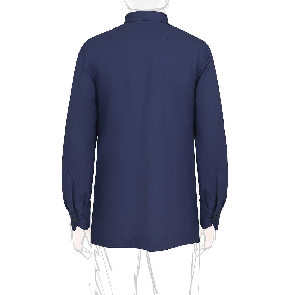 Rubinacci Sahariana In Hopsack Blu