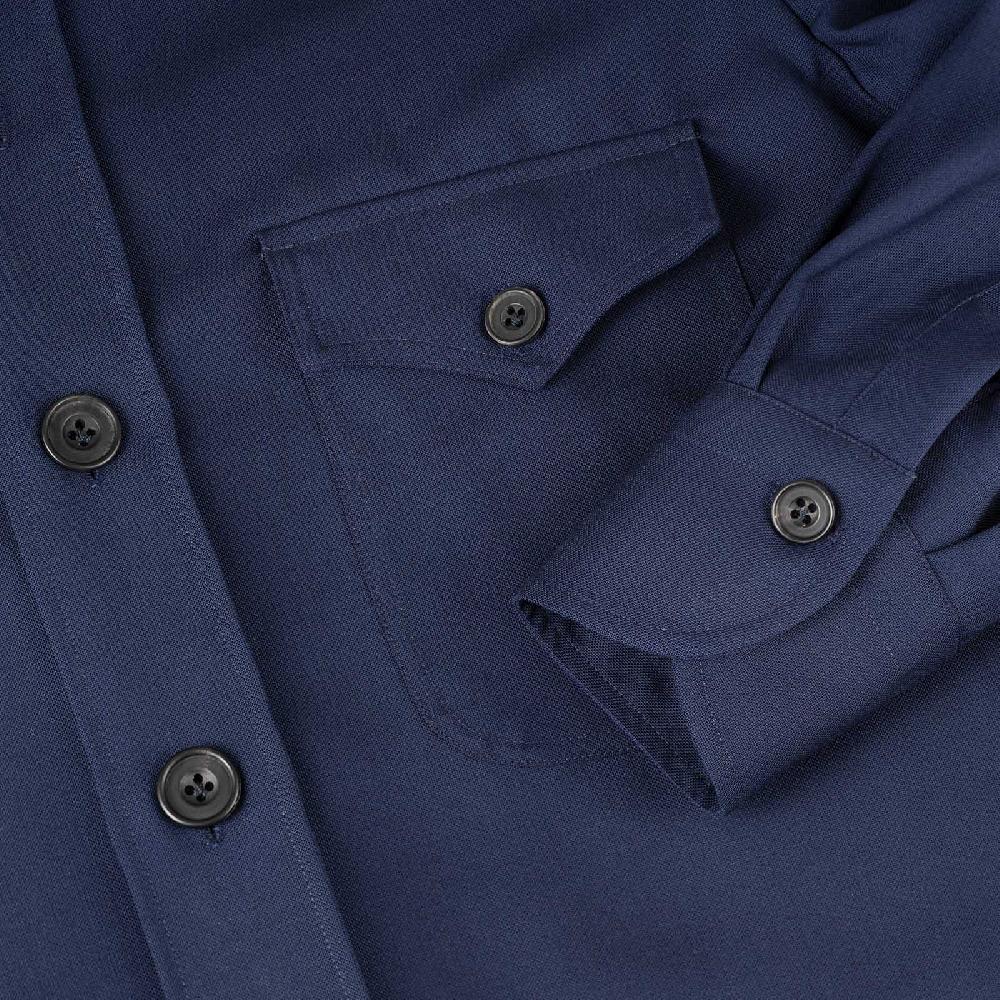 Rubinacci Sahariana In Hopsack Blu