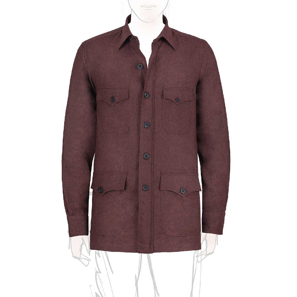 Rubinacci Sahariana in lana bordeaux