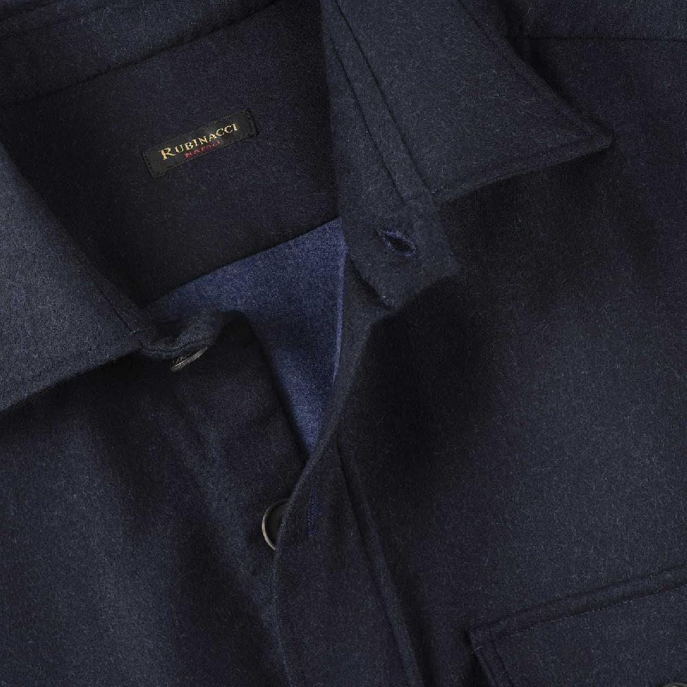 Rubinacci Sahariana In Lana E Seta E Blu