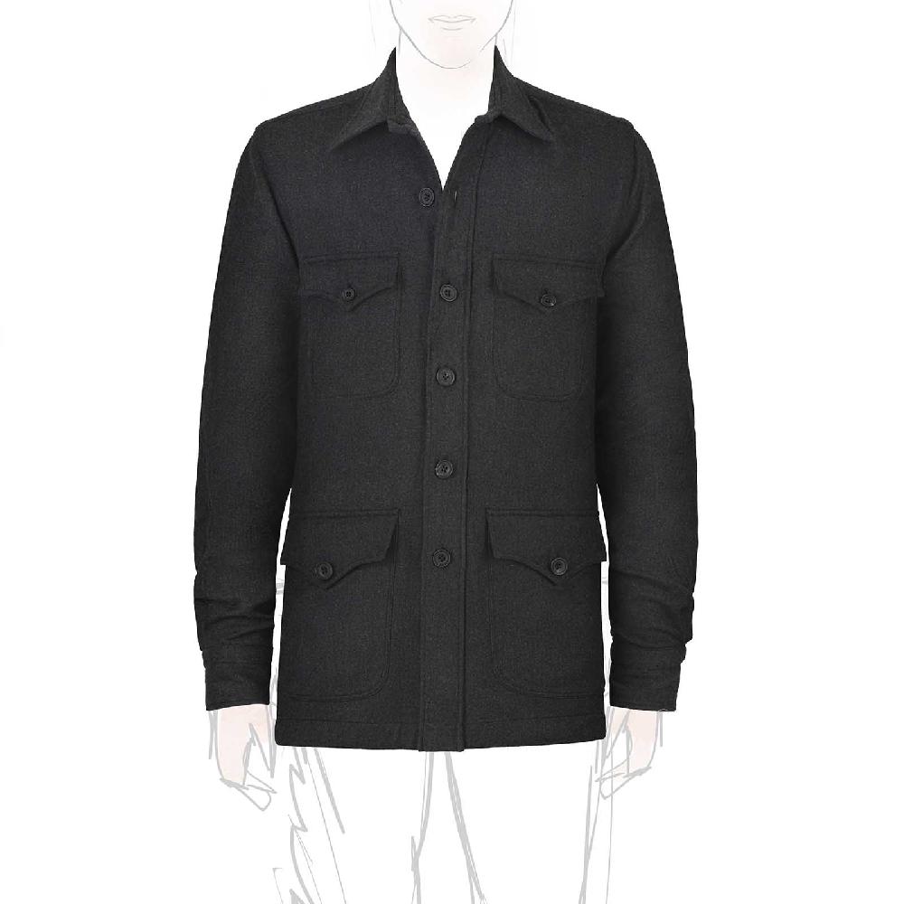 Rubinacci Sahariana in lana e seta grigia