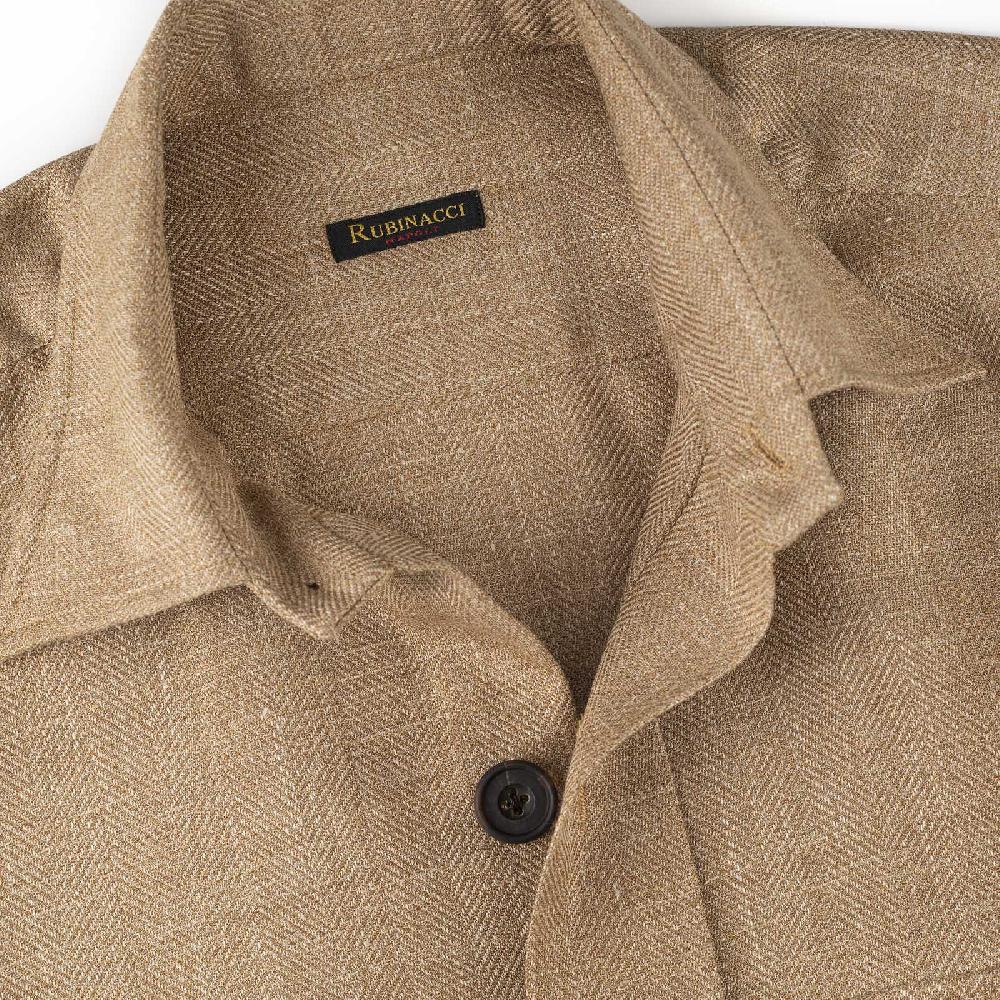 Rubinacci Sahariana In Lana E Seta Nocciola