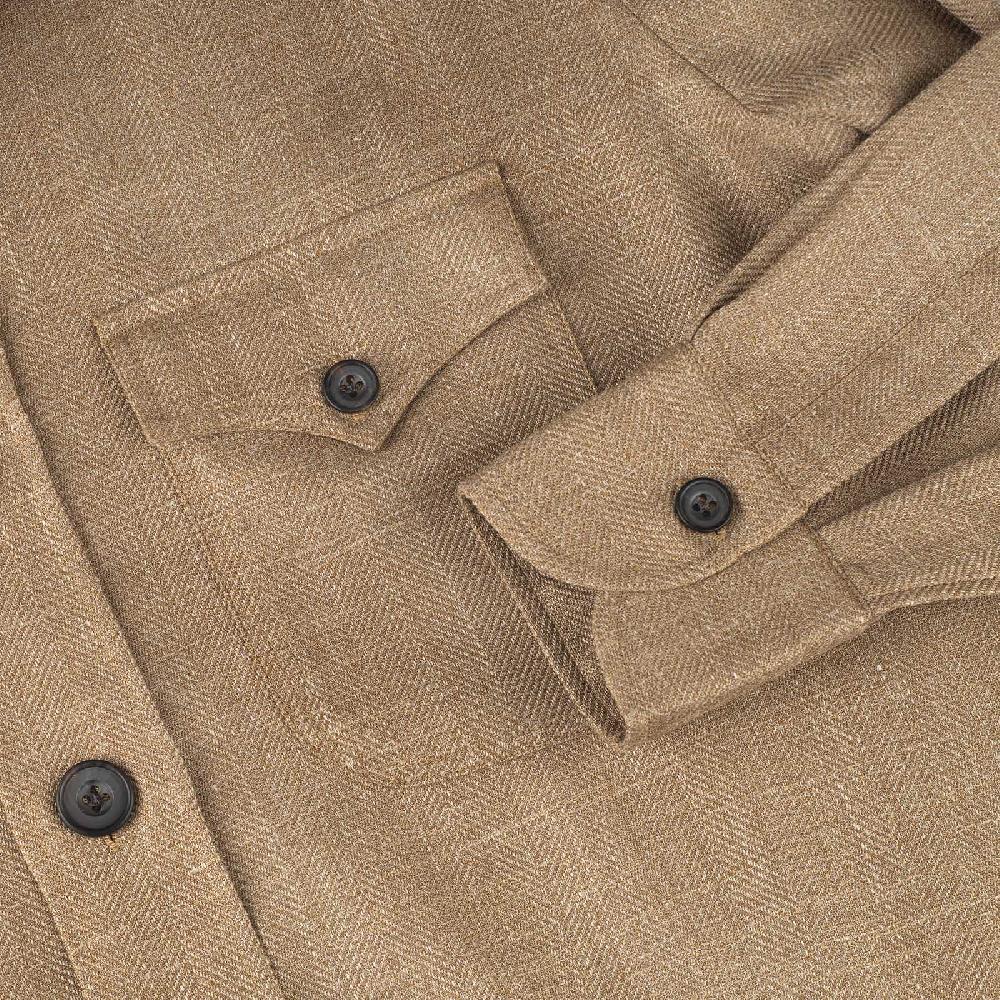 Rubinacci Sahariana In Lana E Seta Nocciola