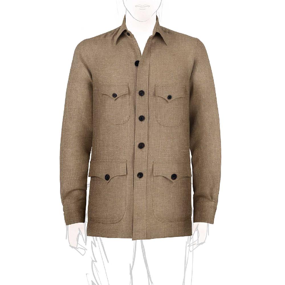 Rubinacci Sahariana in lana e seta nocciola