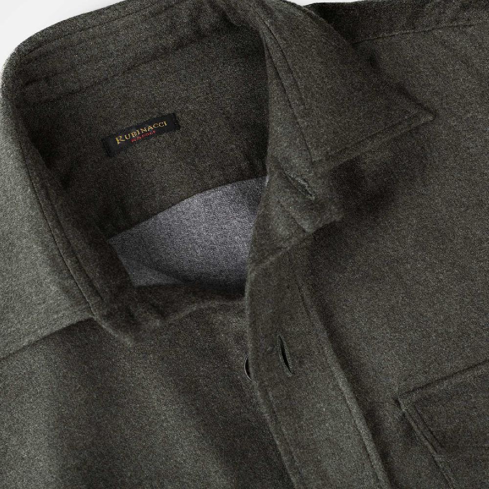 Rubinacci Sahariana In Lana E Seta Verde