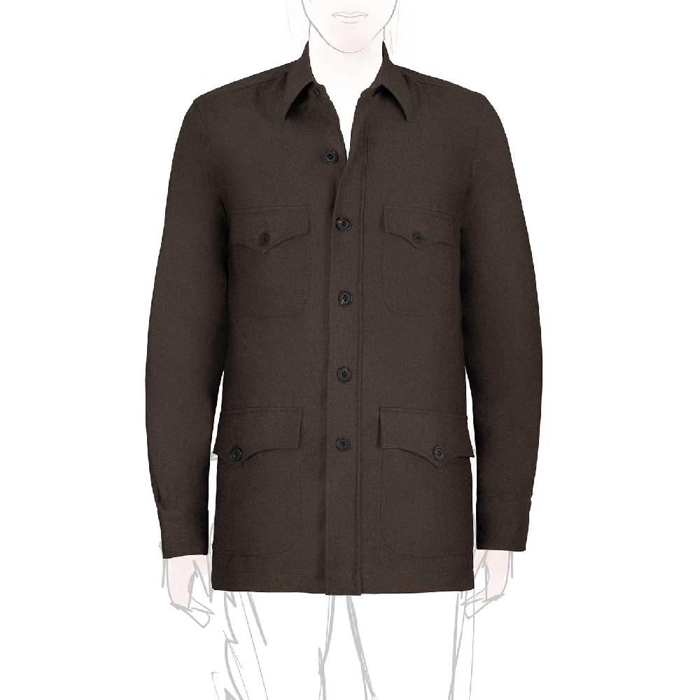 Rubinacci Sahariana in lana marrone