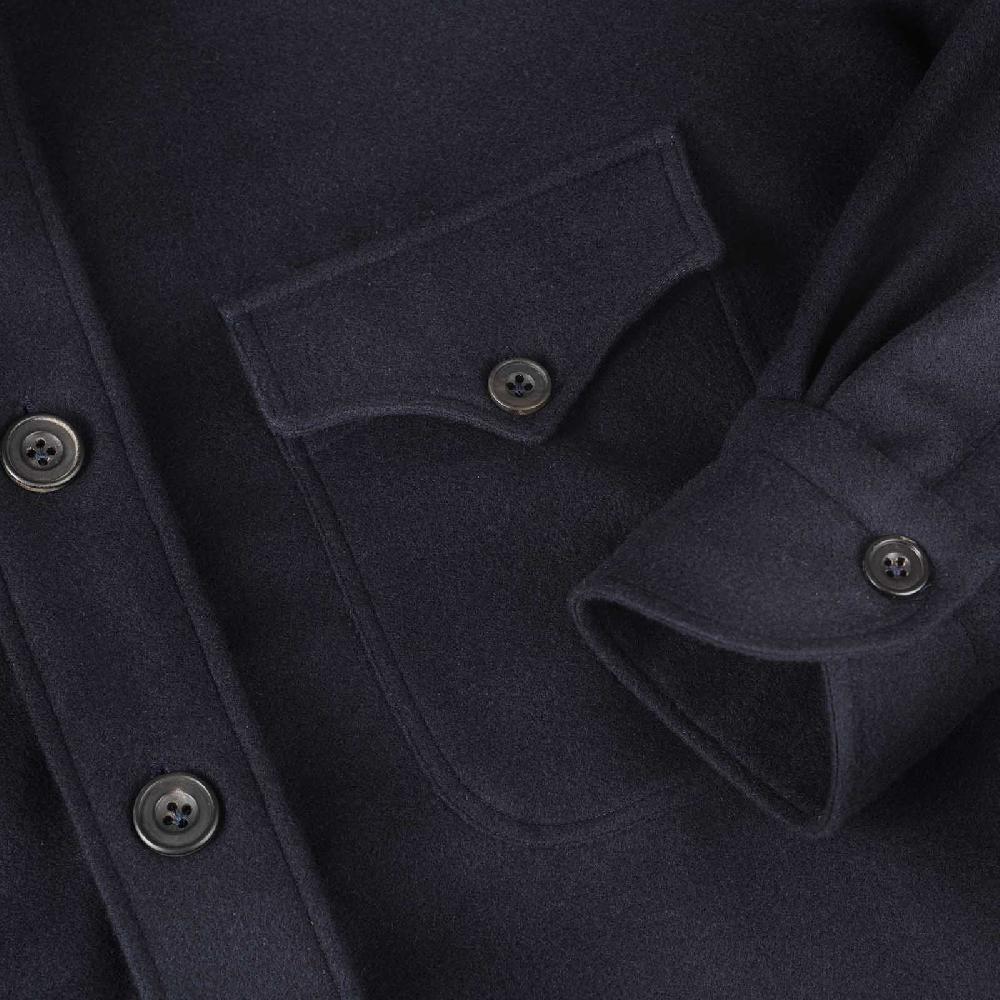 Rubinacci Sahariana In Lana Super 200's Blu