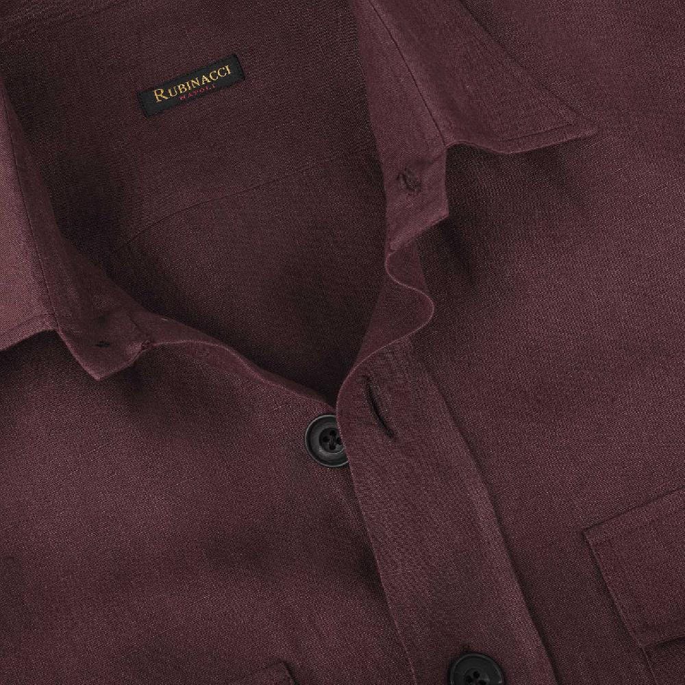 Rubinacci Sahariana In Lino Bordeaux