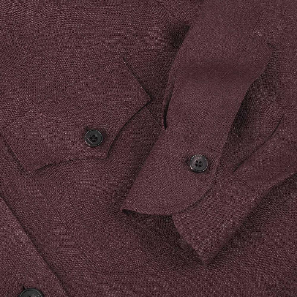 Rubinacci Sahariana In Lino Bordeaux