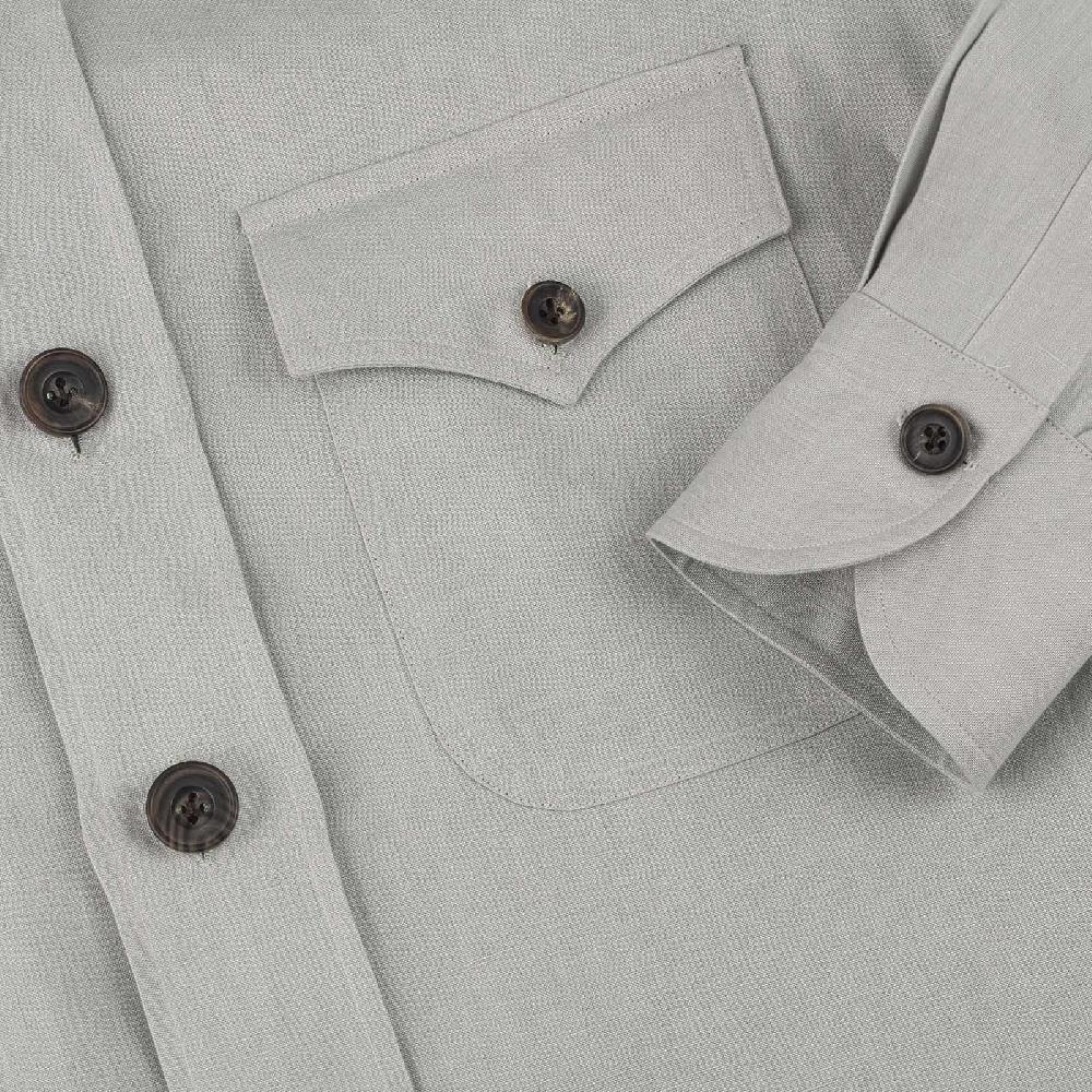 Rubinacci Sahariana In Lino Grigio