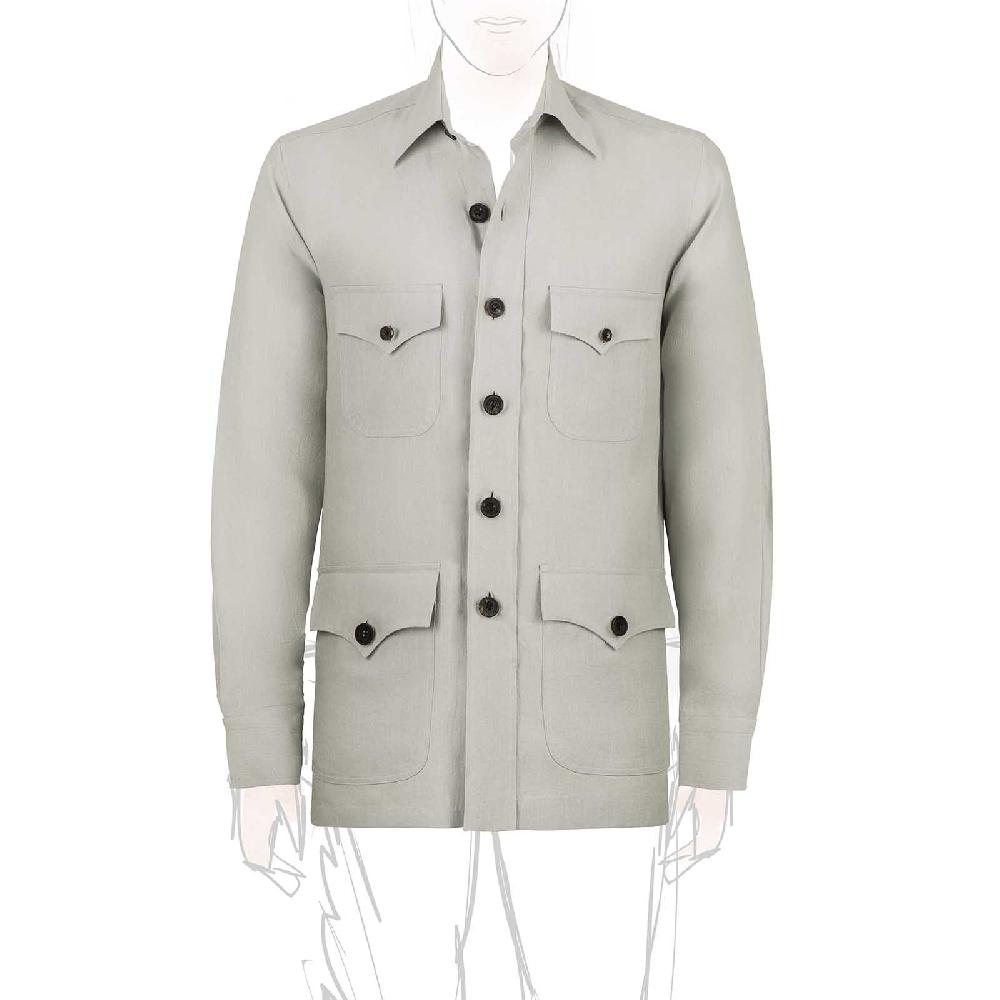 Rubinacci Sahariana in lino grigio