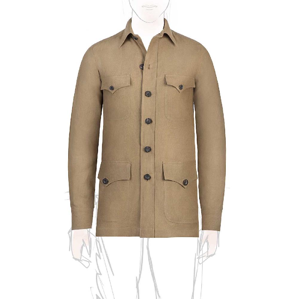 Rubinacci Sahariana in lino quercia