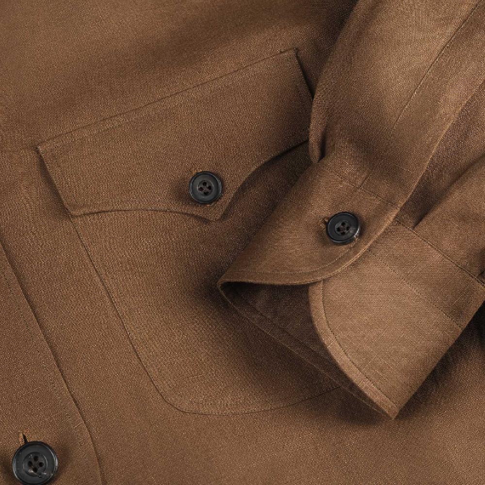 Rubinacci Sahariana In Lino Tabacco