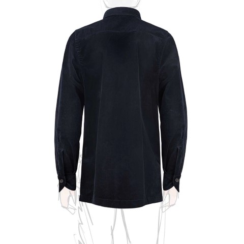 Rubinacci Sahariana In Velluto Blu